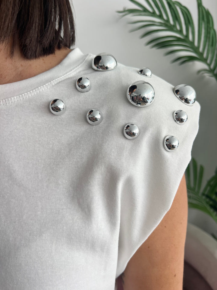 Camiseta Tachuelas blanco
