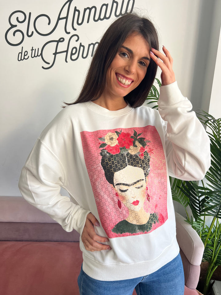 Sudadera Frida Corazones Rosa