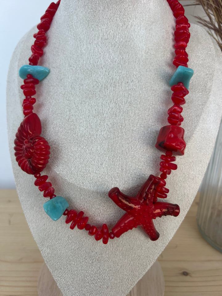 Collar Lena rojo (no acero)