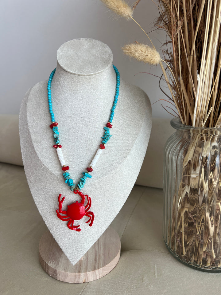 Collar Cangrejo turquesa (acero)