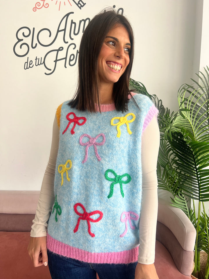 Chaleco Julia celeste