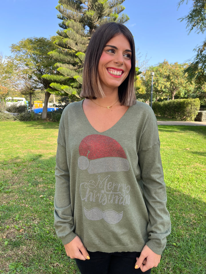 Jersey Christmas verde militar