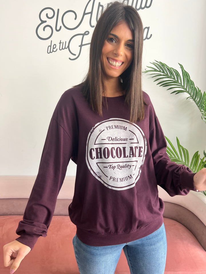 Sudadera Chocolate berenjena