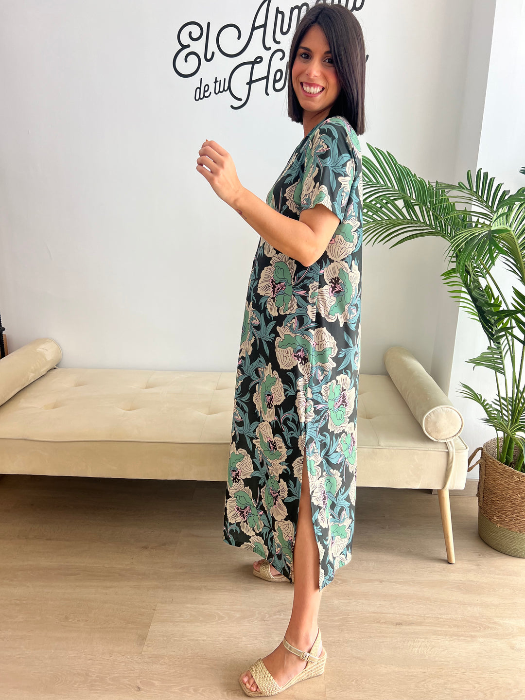 Vestido Corina verde oscuro
