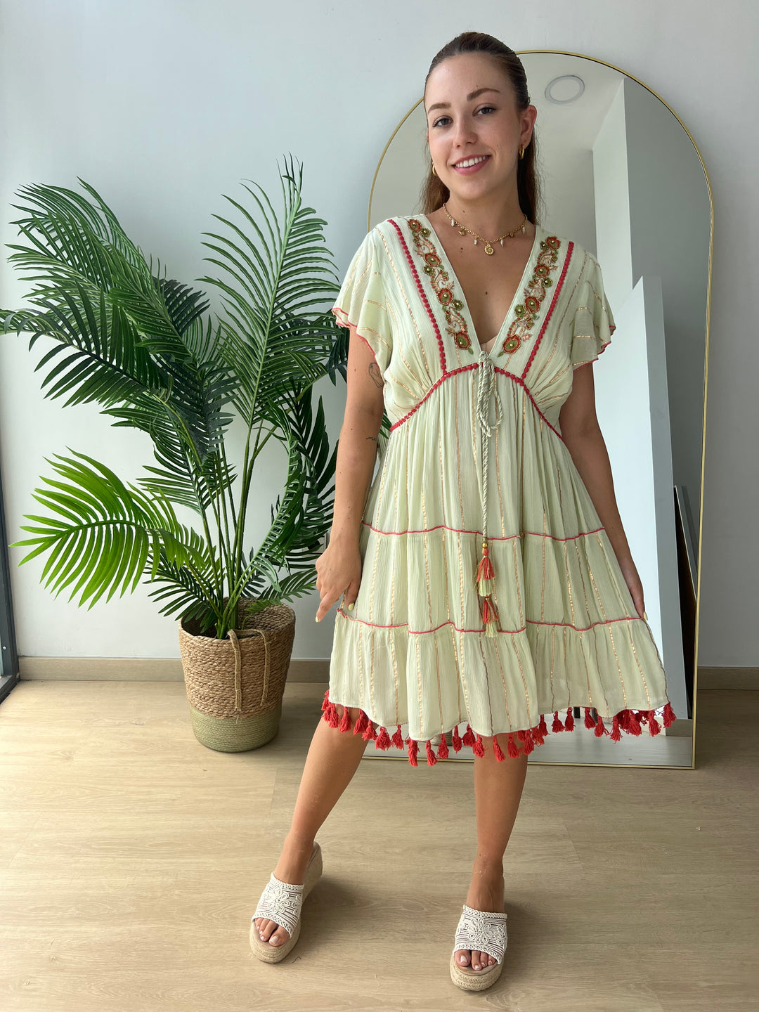 Vestido Bolonia pistacho claro