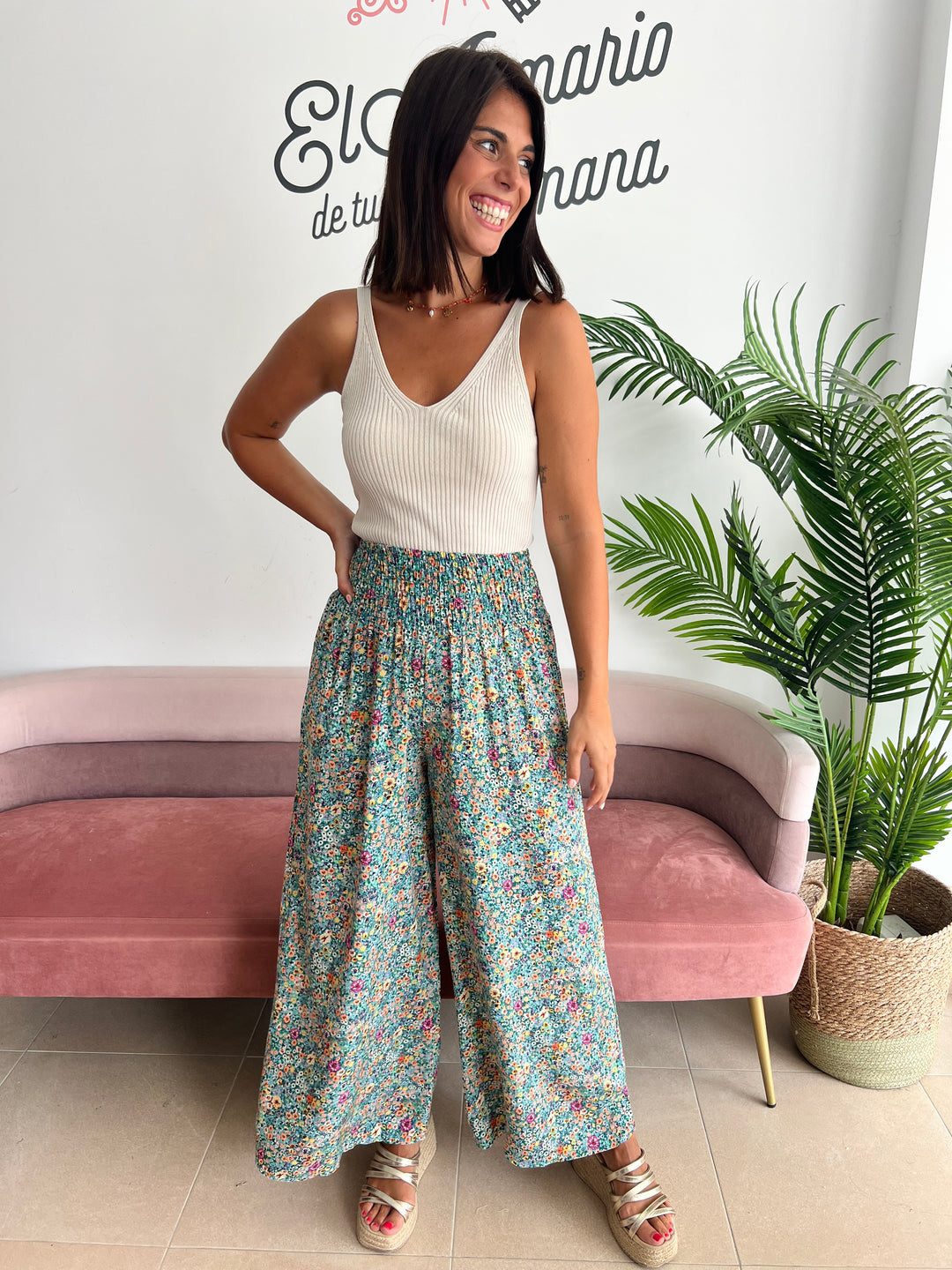 Pantalón Lily aguamarina