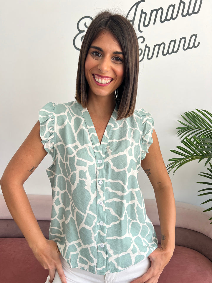 Camisa Cruz aguamarina