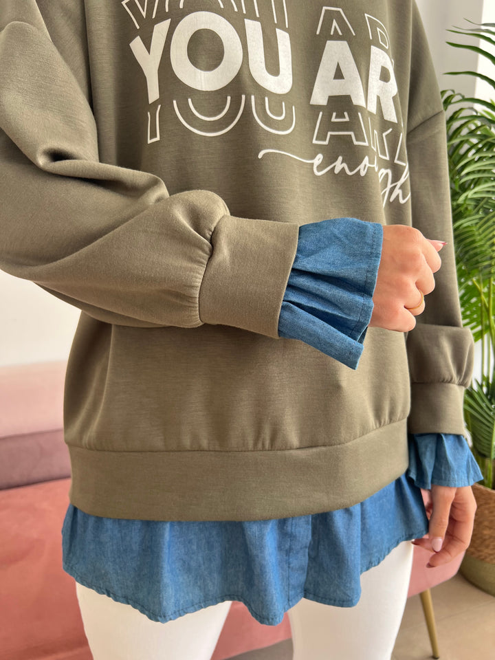 Sudadera Marta verde militar
