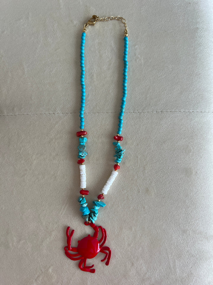 Collar Cangrejo turquesa (acero)