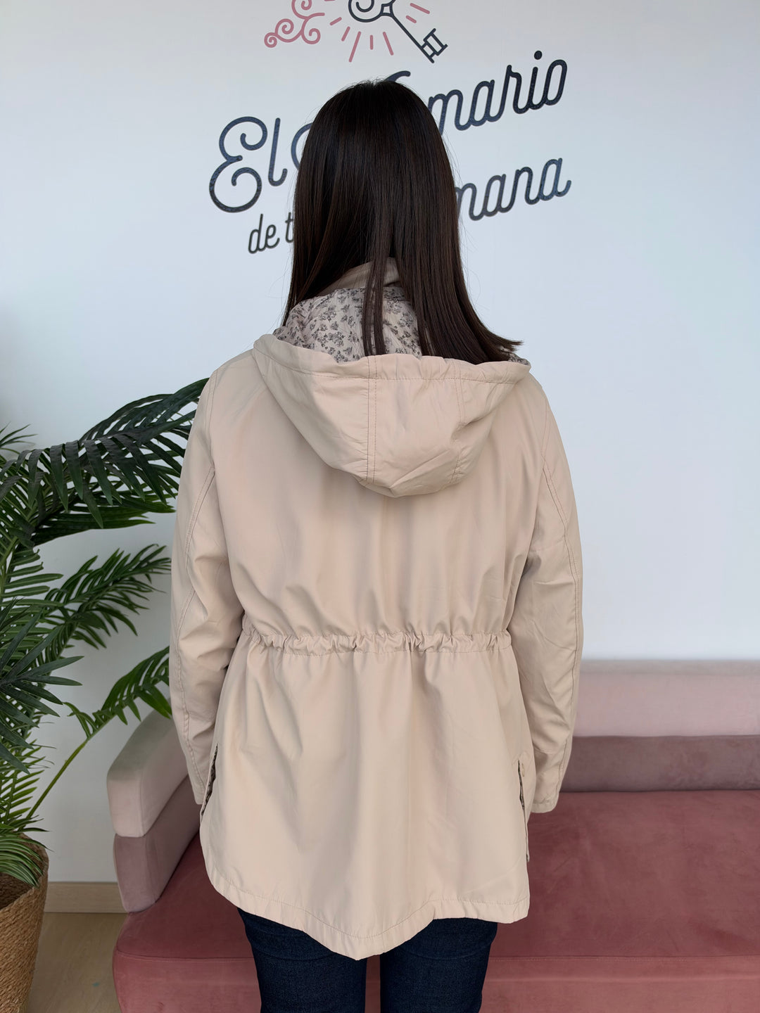 Chaqueta reversible Flori beige