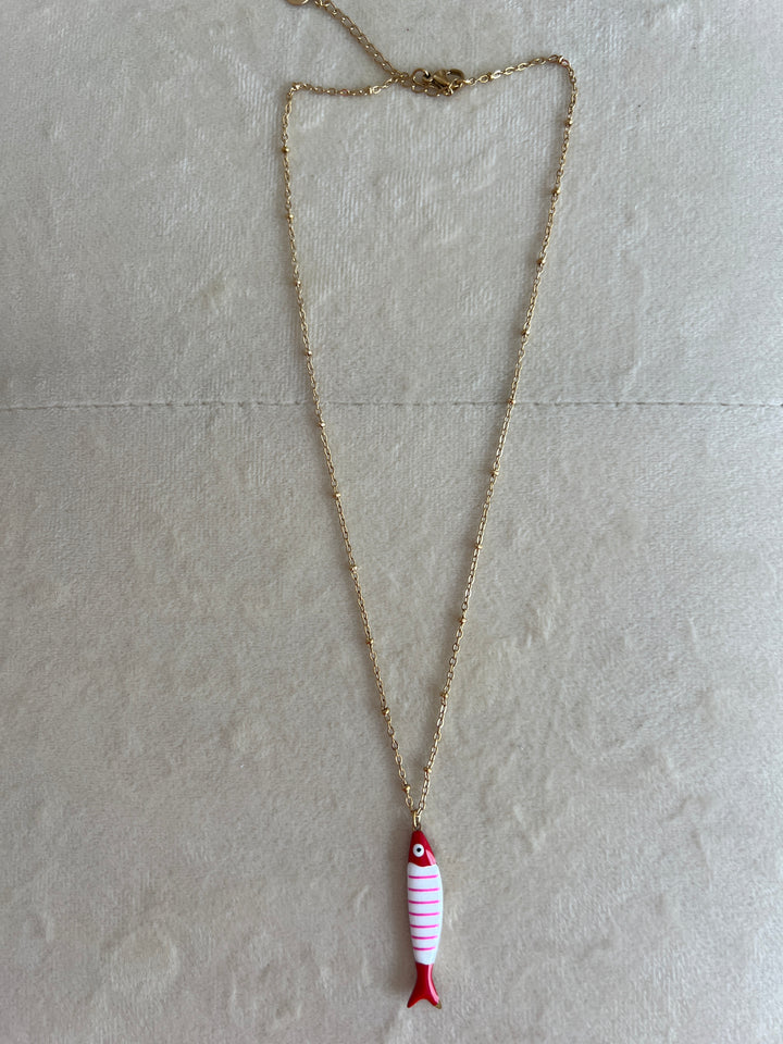 Collar Pescadito rojo (acero)