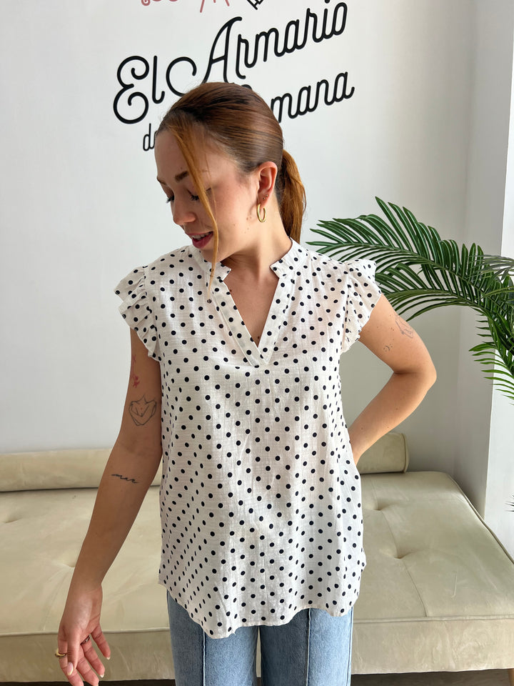Blusa Lunares blanco