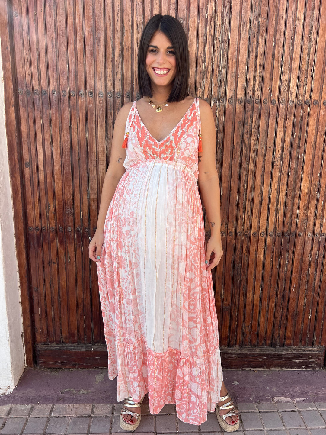 Vestido Menorca coral