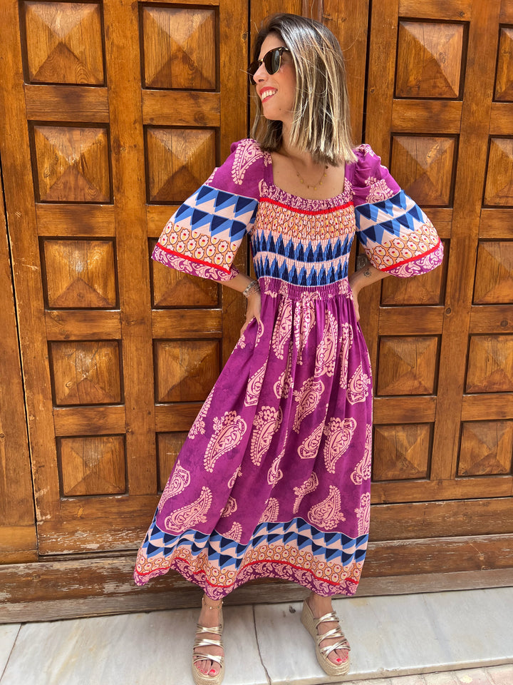 Vestido Megan buganvilla