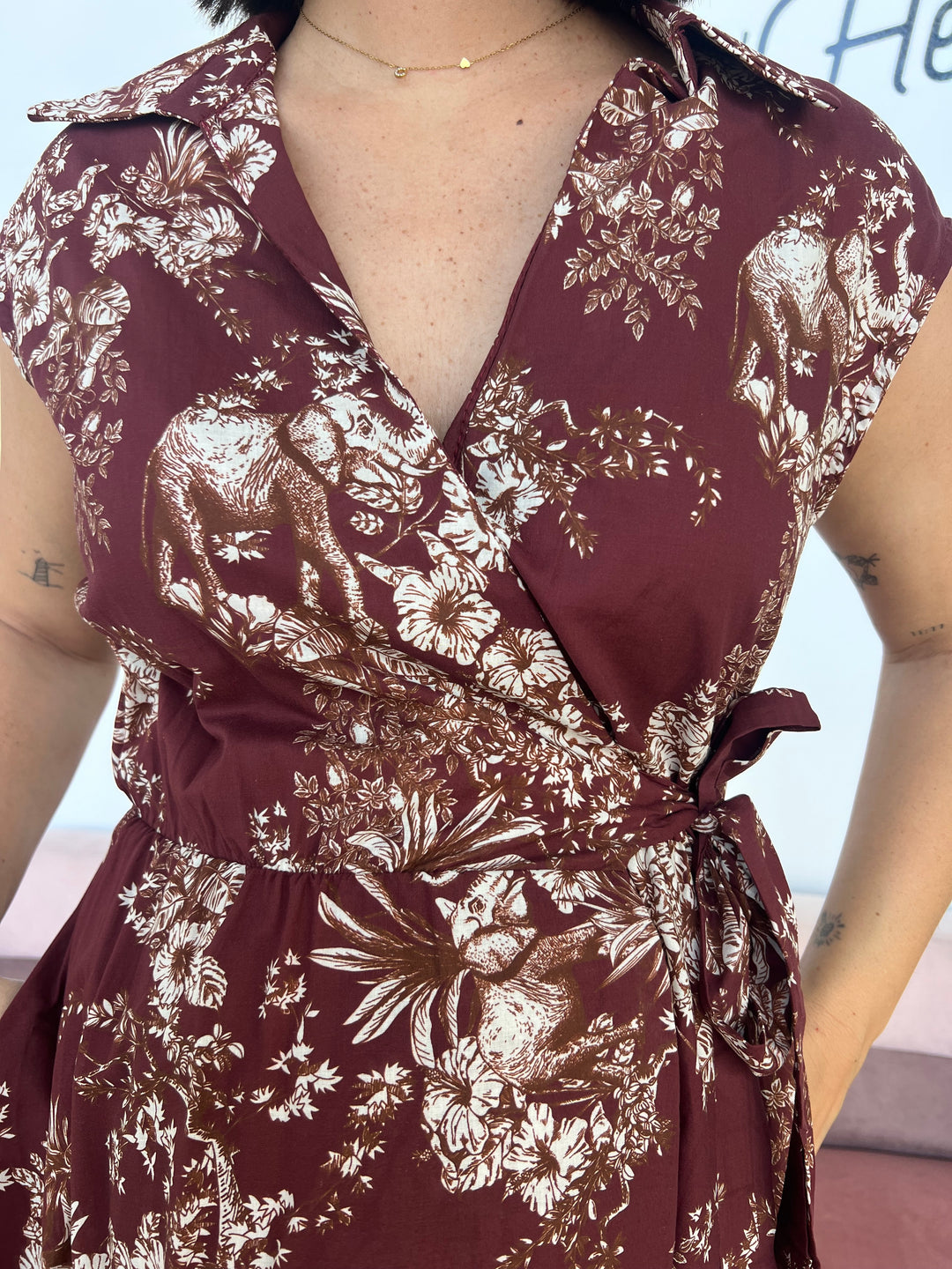 Vestido Flori Burdeos