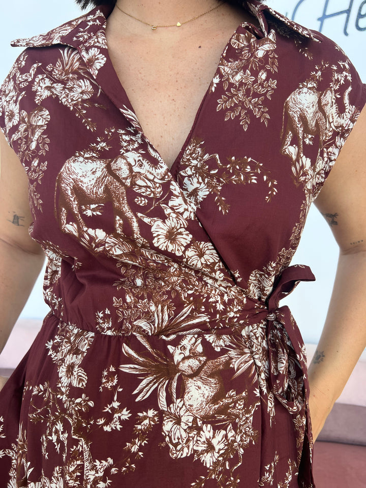 Vestido Flori Burdeos