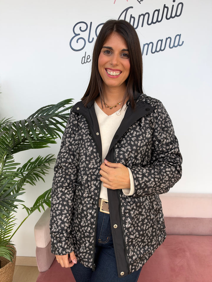 Chaqueta reversible Flori negro
