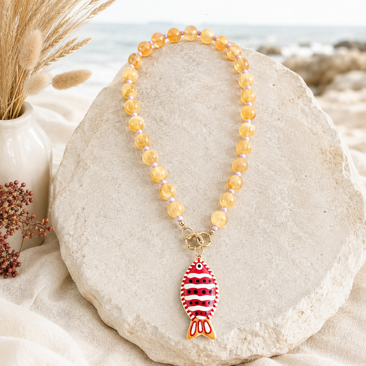 Collar Verano amarillo claro