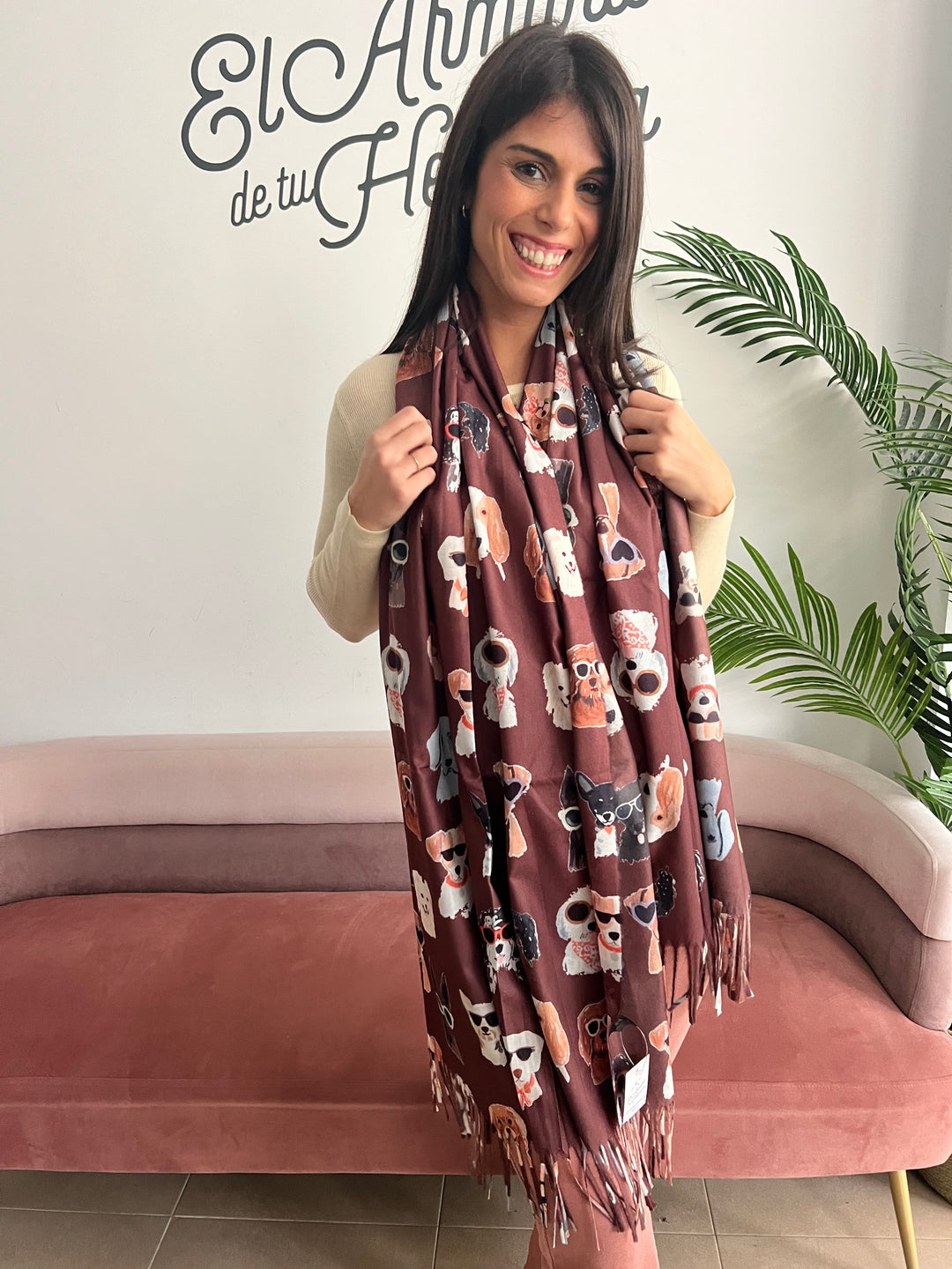 Bufanda Dogs marrón
