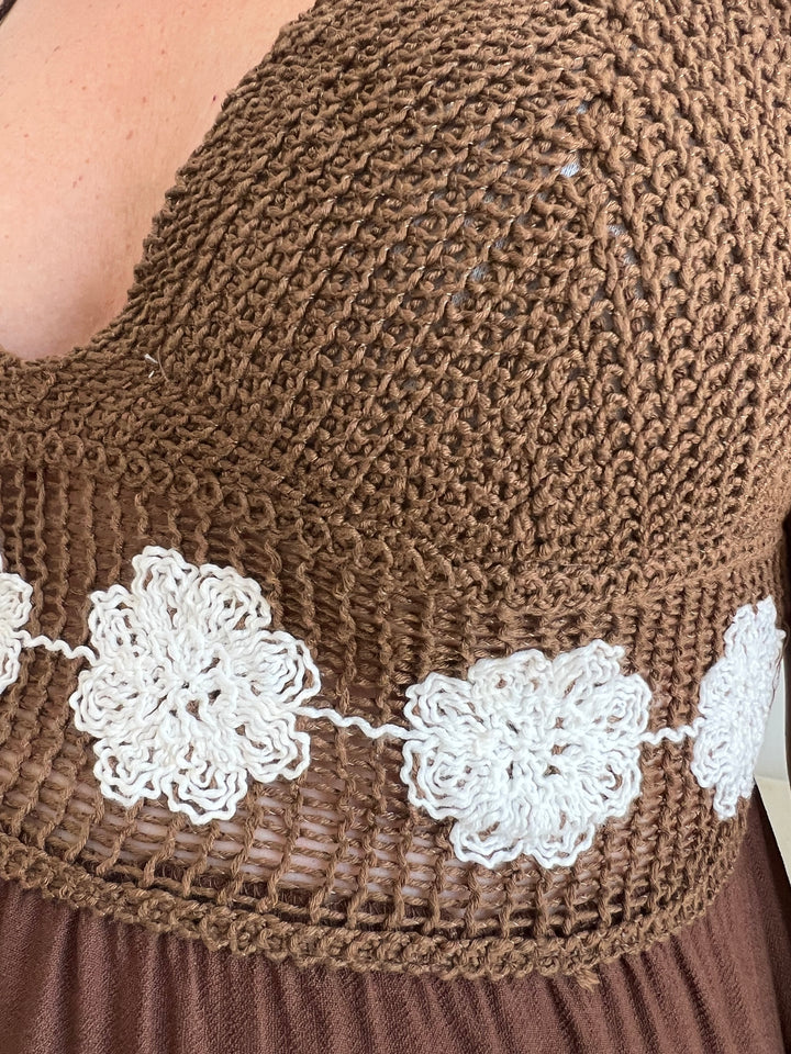 Vestido Flor marrón