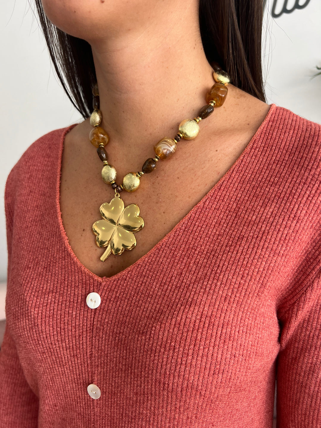 Collar Trébol (acero)