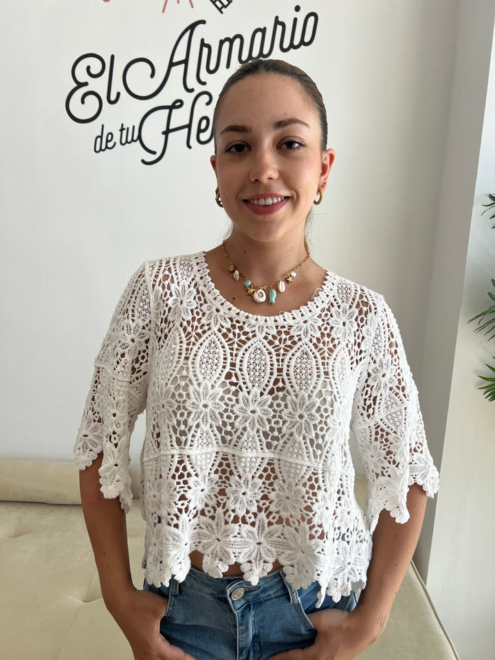 Top Aroa blanco