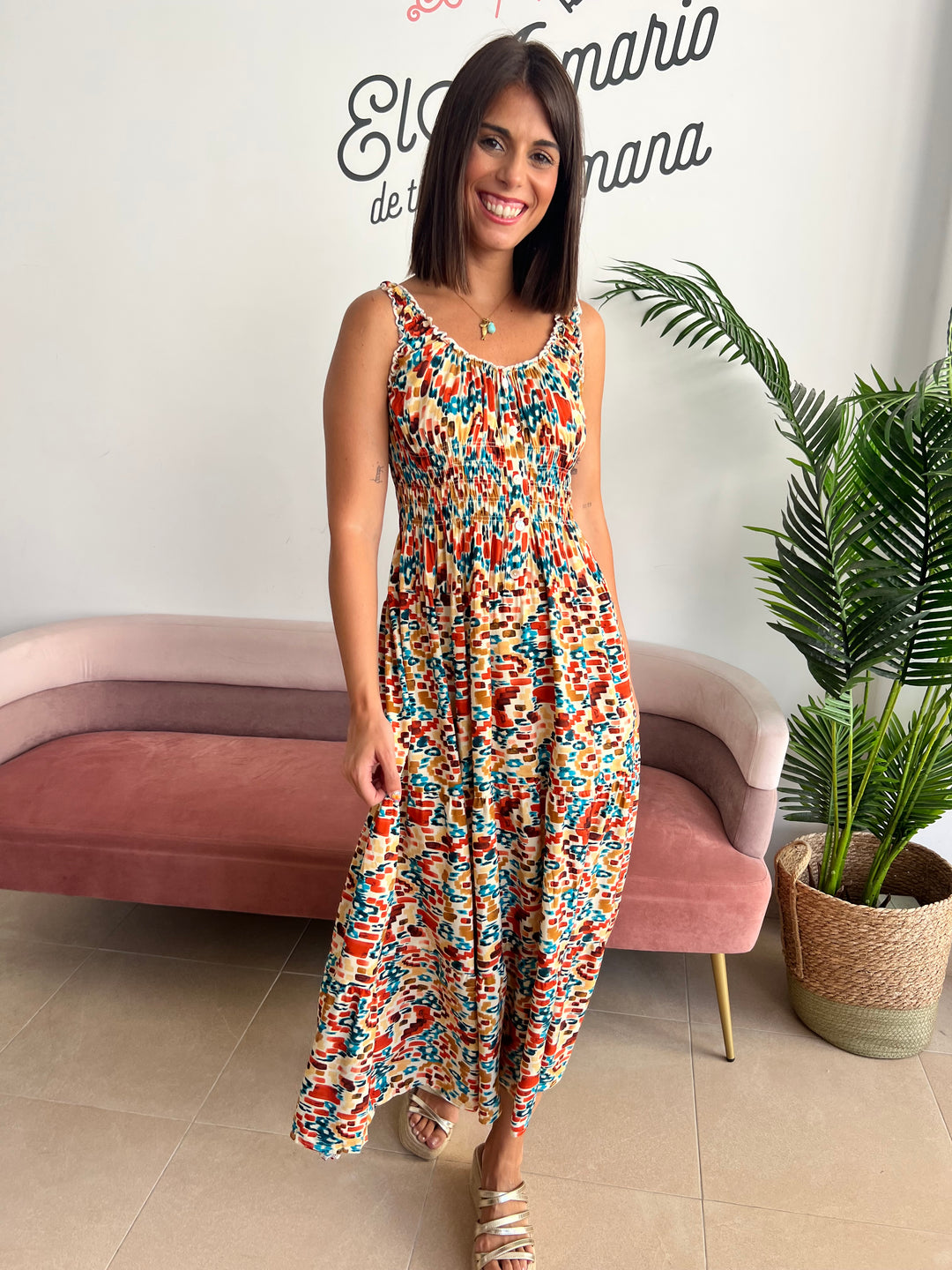 Vestido Silvia teja