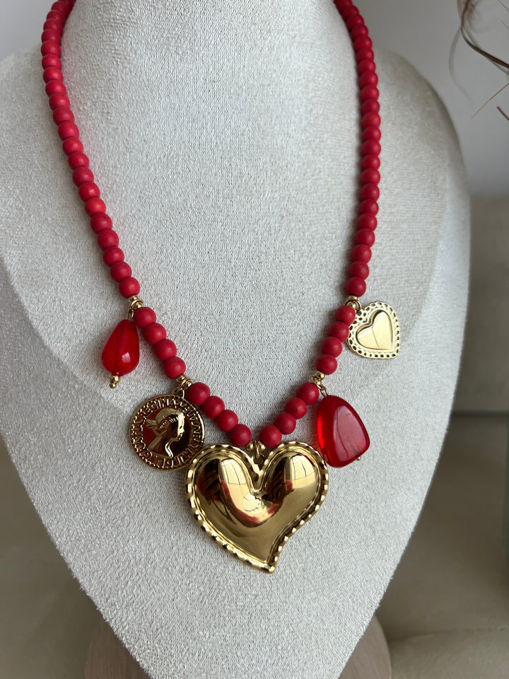 Collar Aurora rojo (acero)