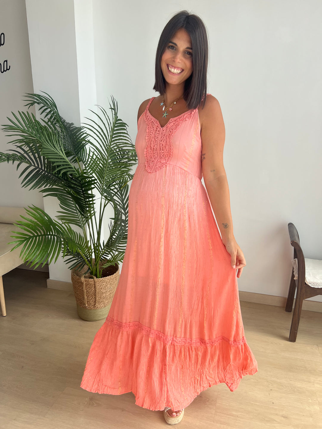 Vestido Nassau coral