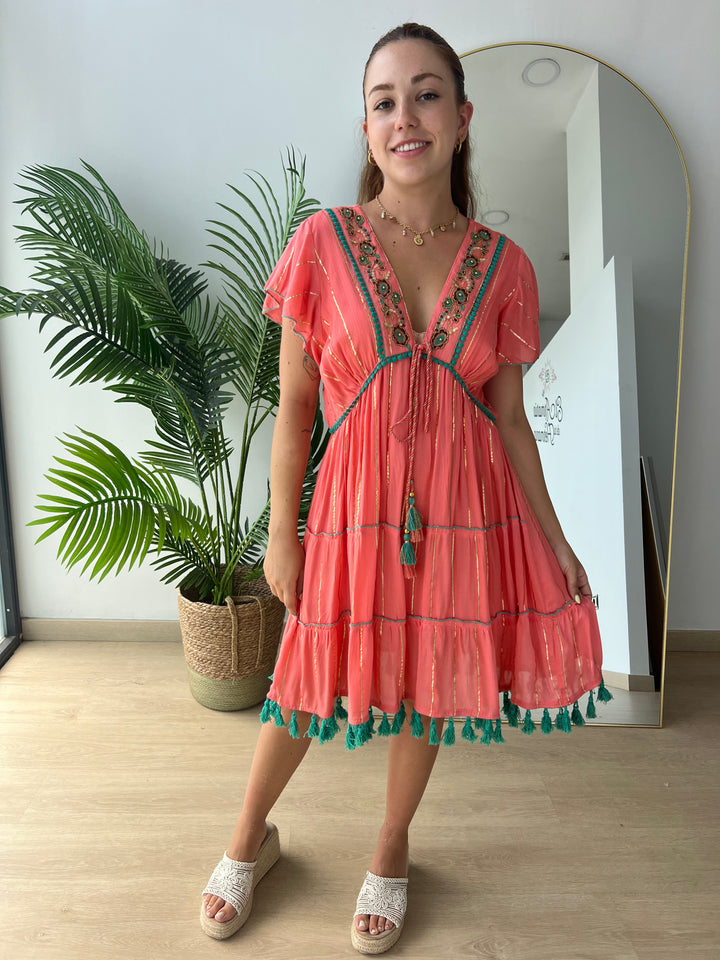Vestido Bolonia coral
