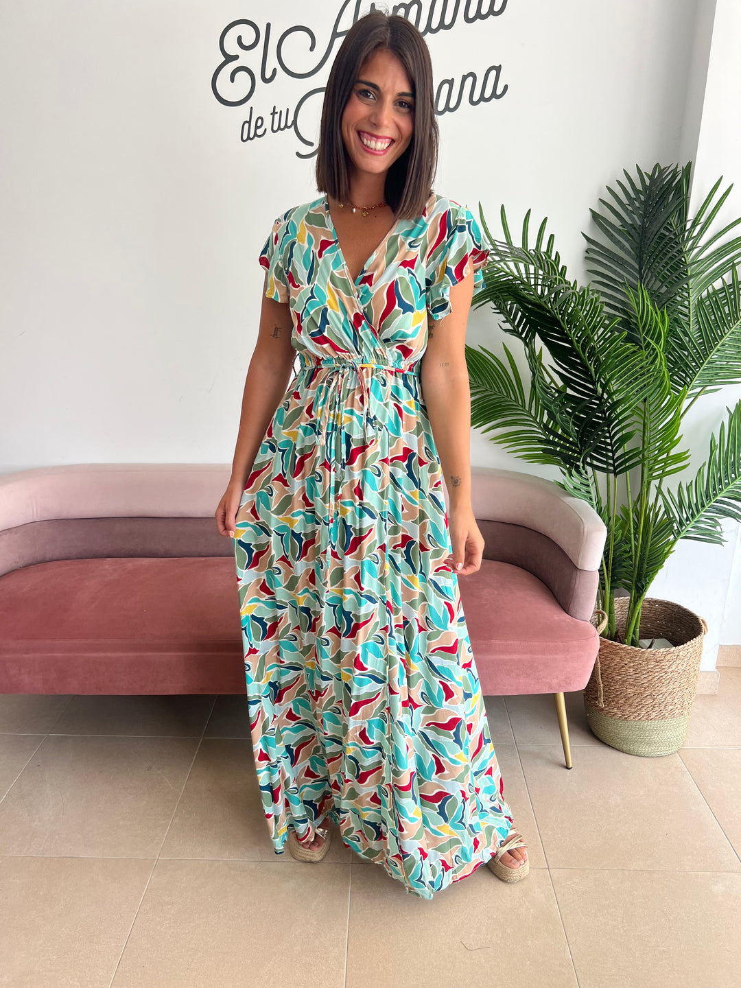 Vestido Yoly aguamarina