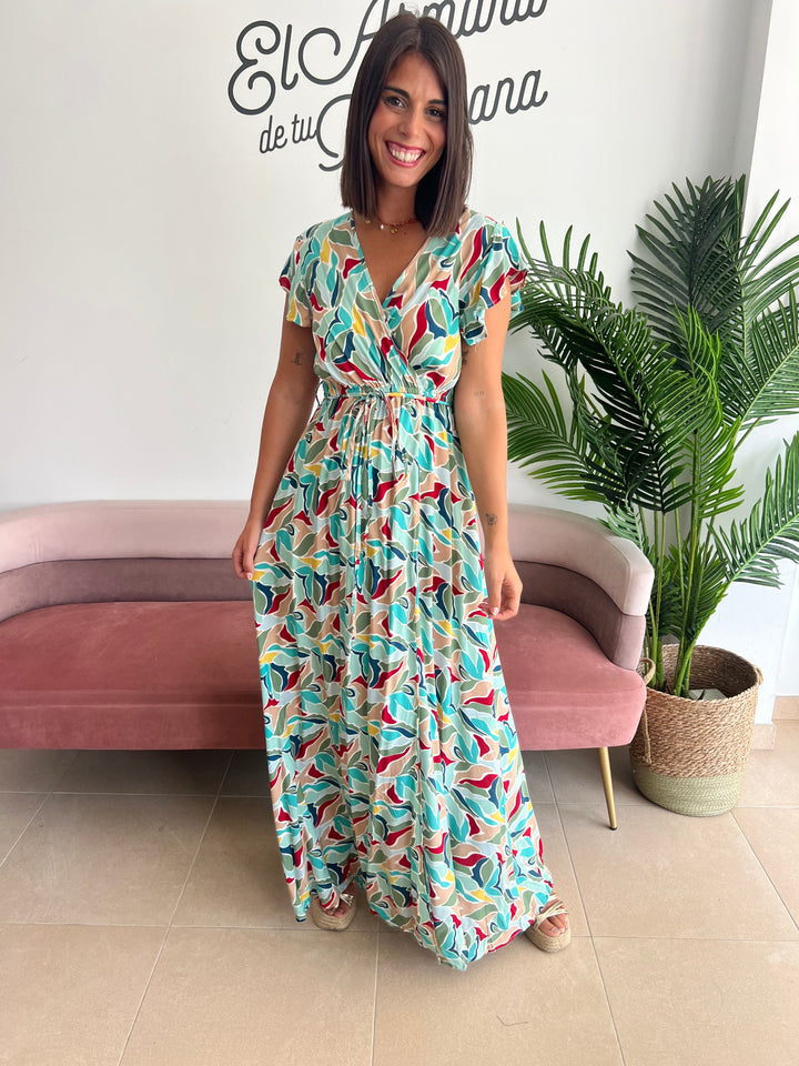 Vestido Yoly aguamarina