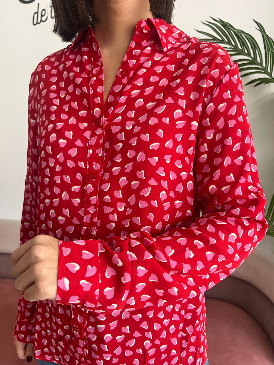 Camisa Corazones rojo