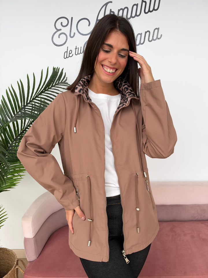 Chaqueta reversible Rita camel