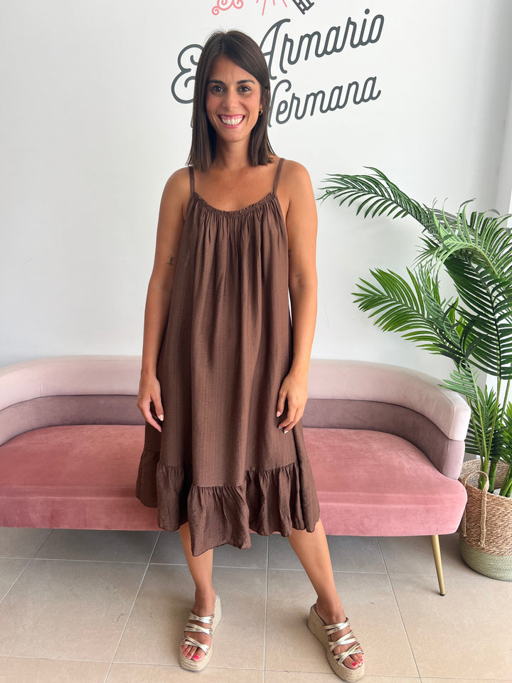 Vestido Alana Corto marrón