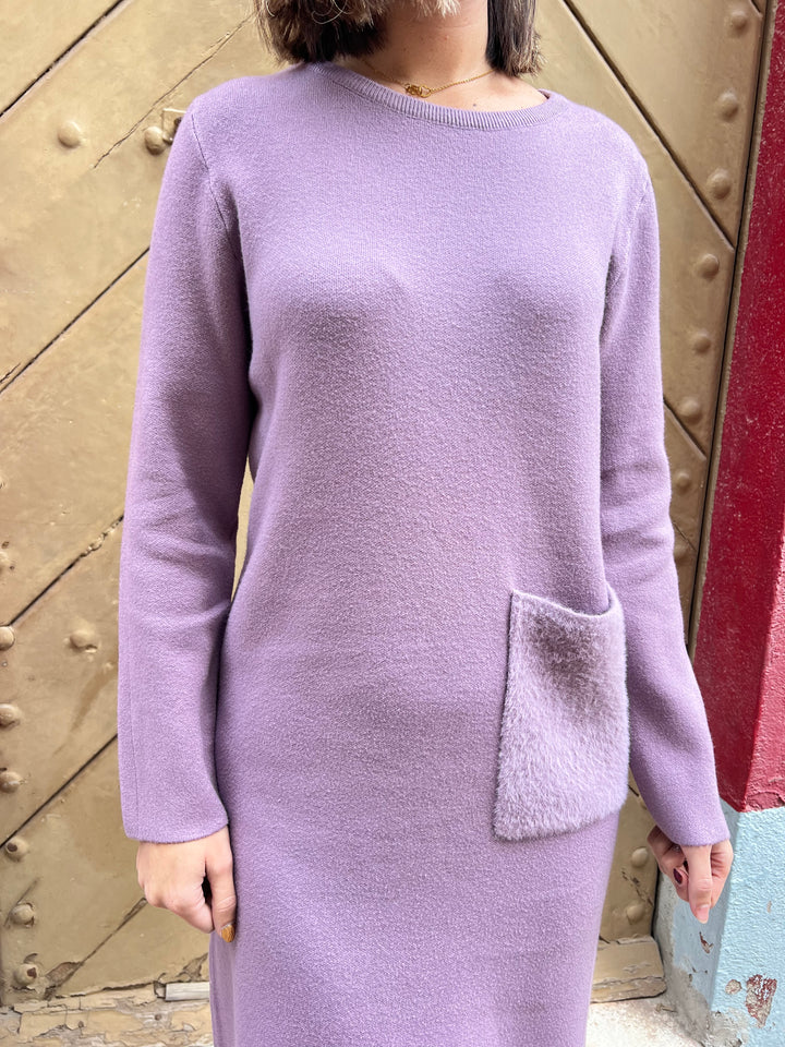 Vestido Bolsillo malva