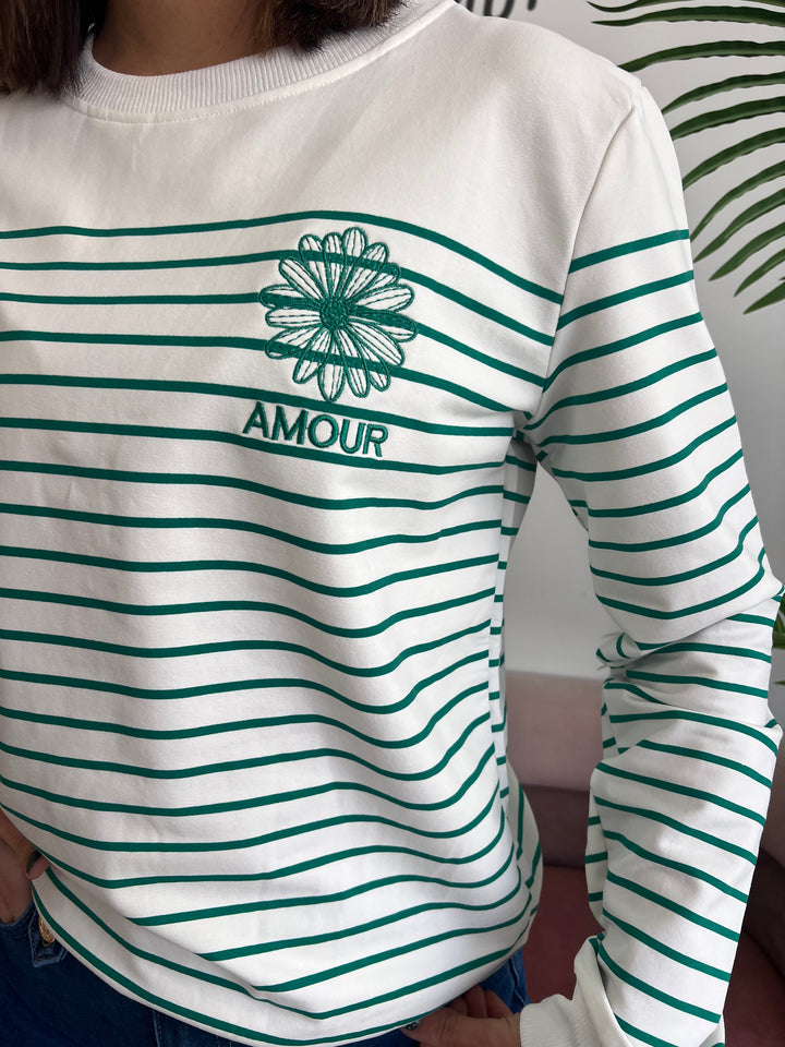Sudadera Rayas verde