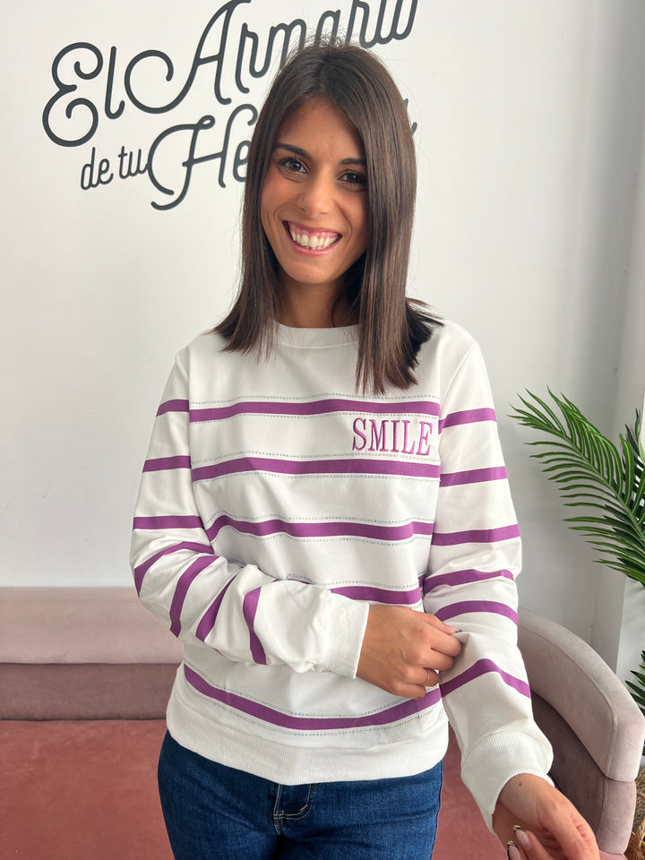 Sudadera Smile morado