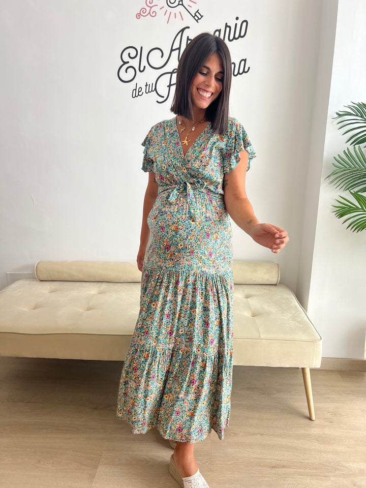 Vestido Chali aguamarina