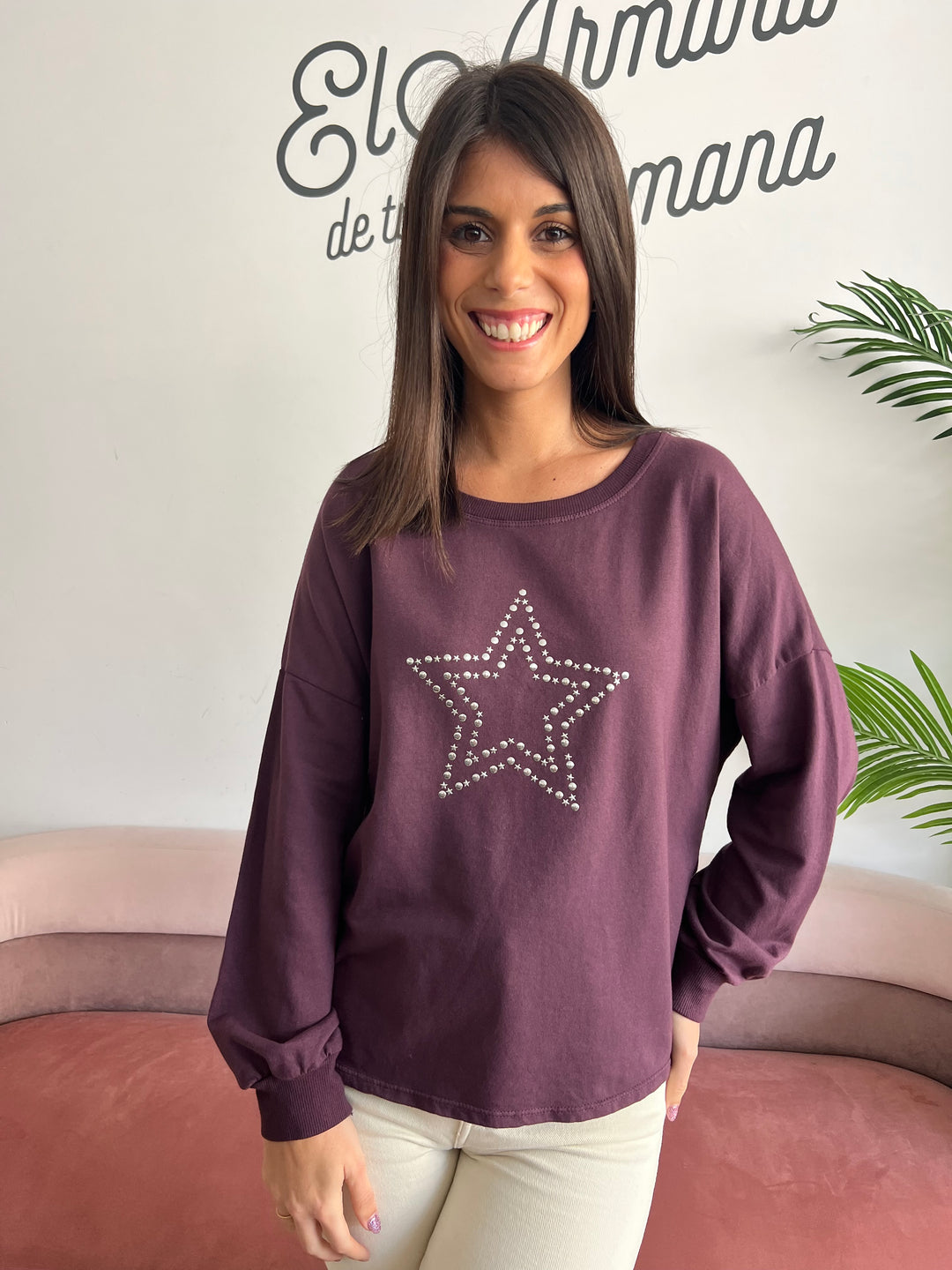 Sudadera Estrella berenjena