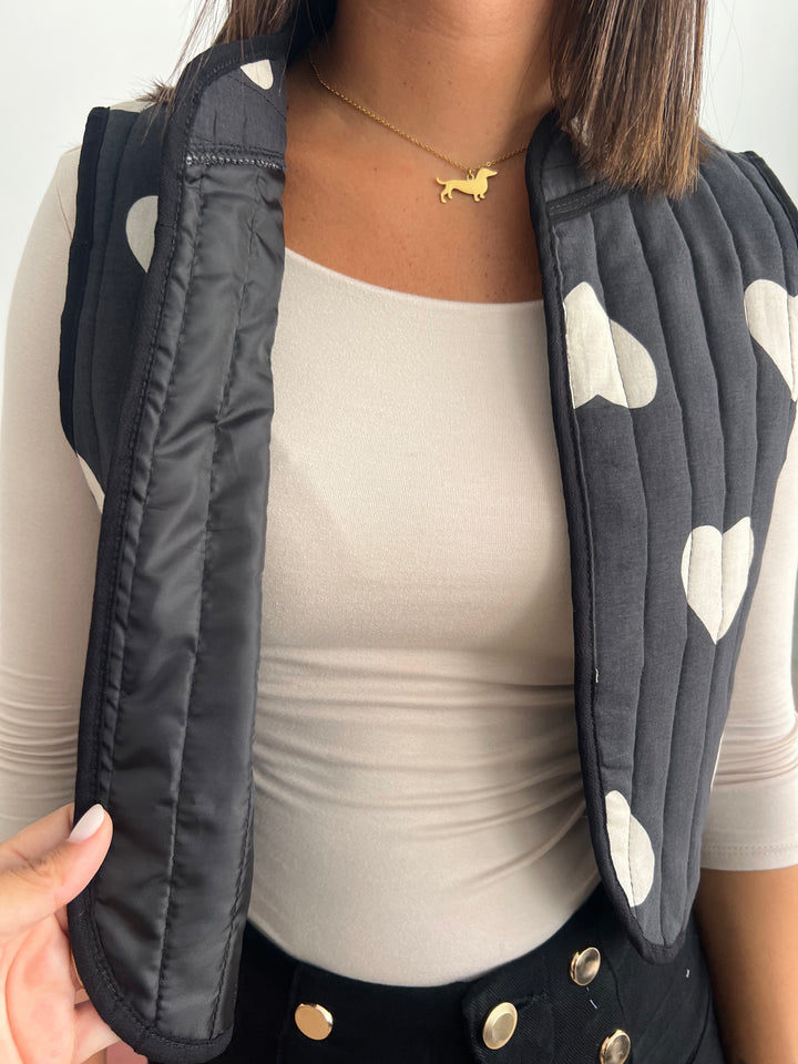 Chaleco Corazones negro