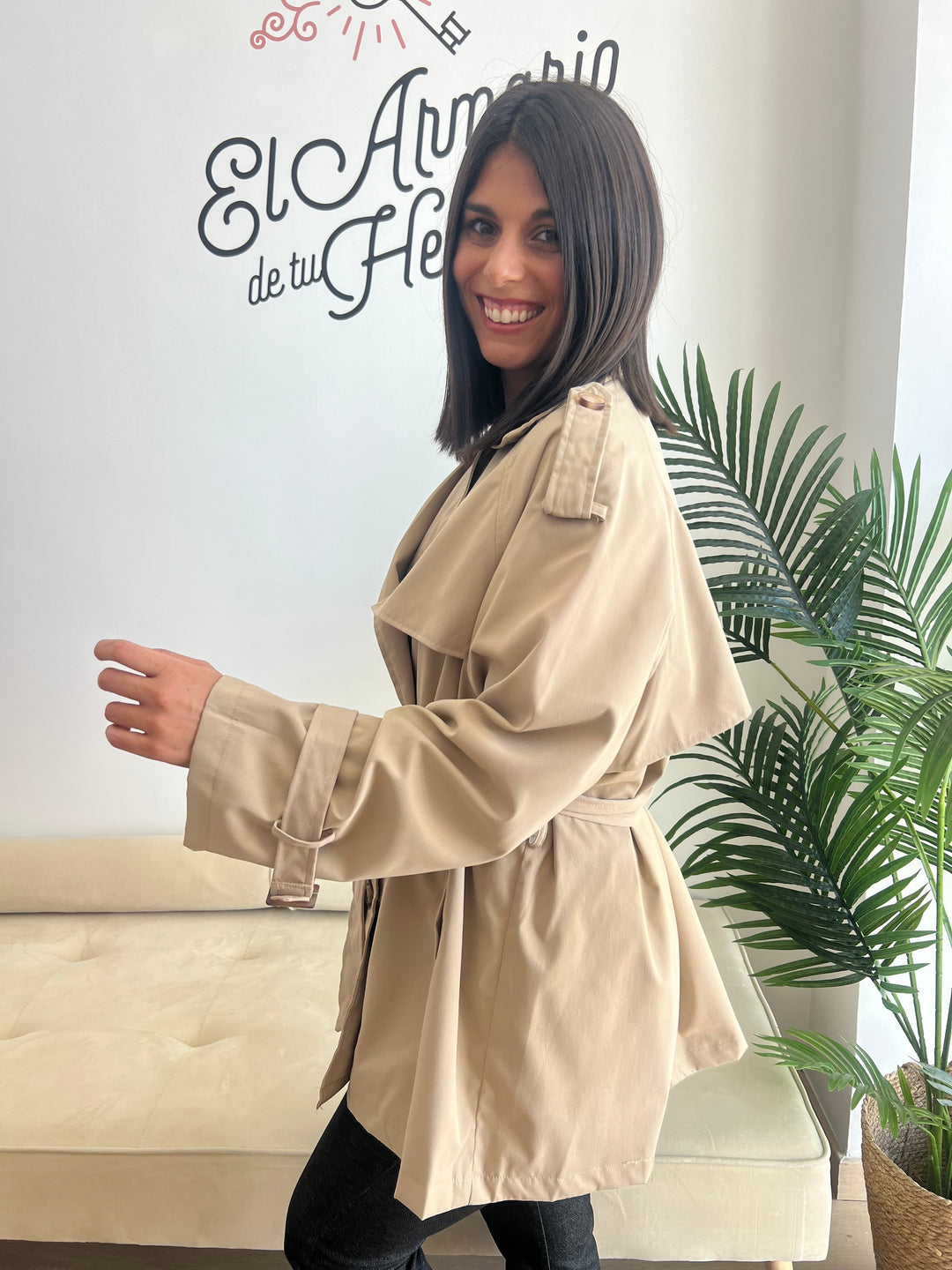 Chaqueta Gabardina beige