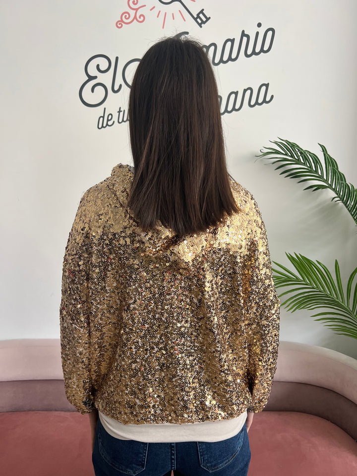 Sudadera Lentejuelas dorado