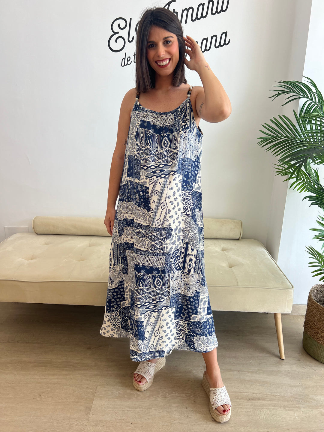 Vestido Bela azul marino