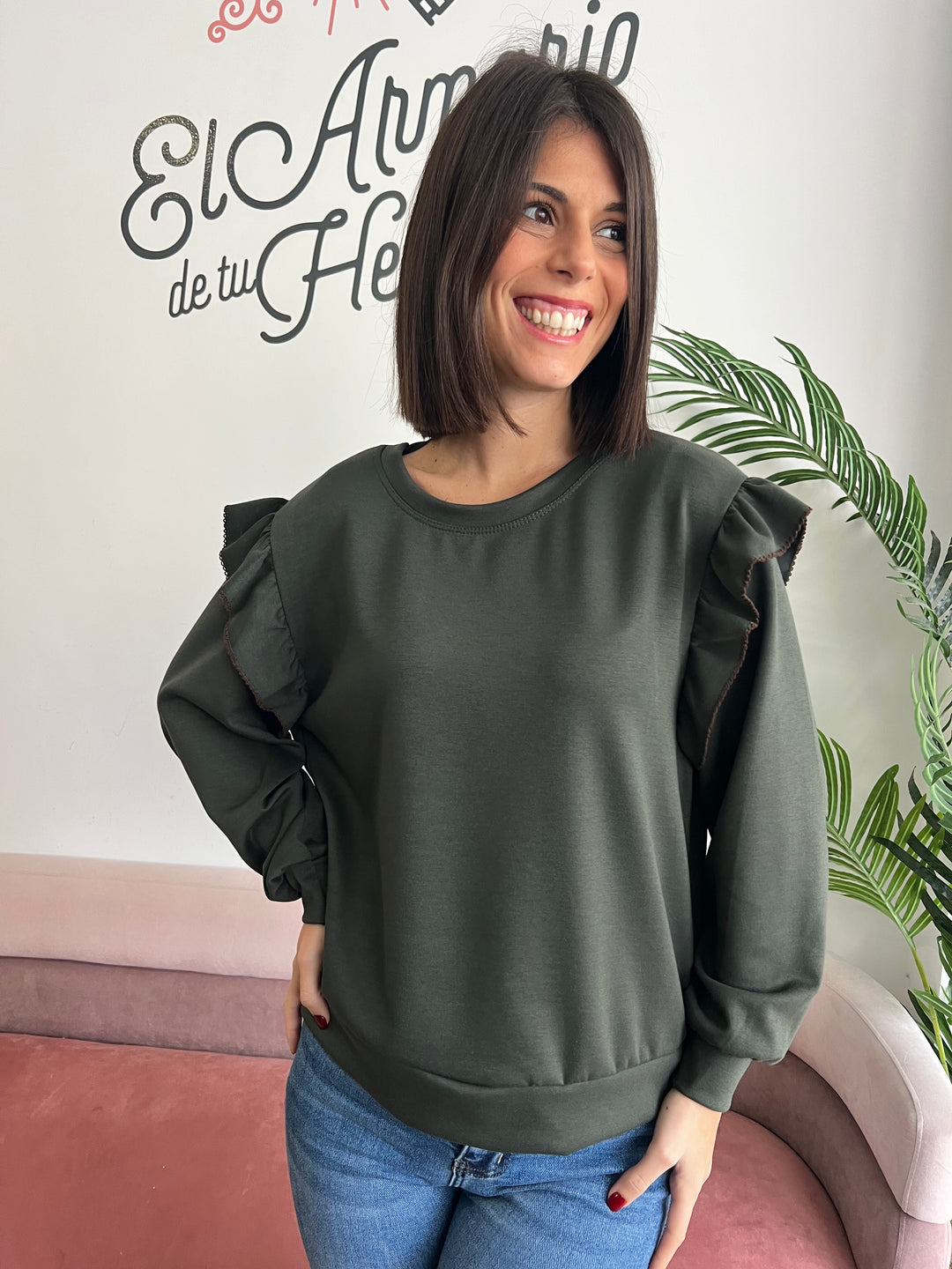 Sudadera Toni verde militar