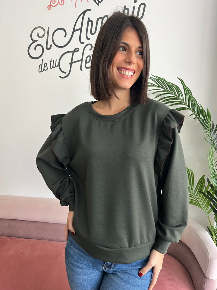 Sudadera Toni verde militar