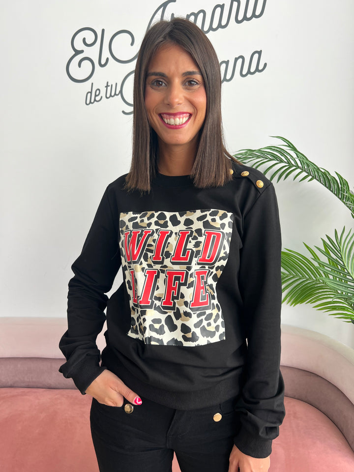 Sudadera Wild Life negro