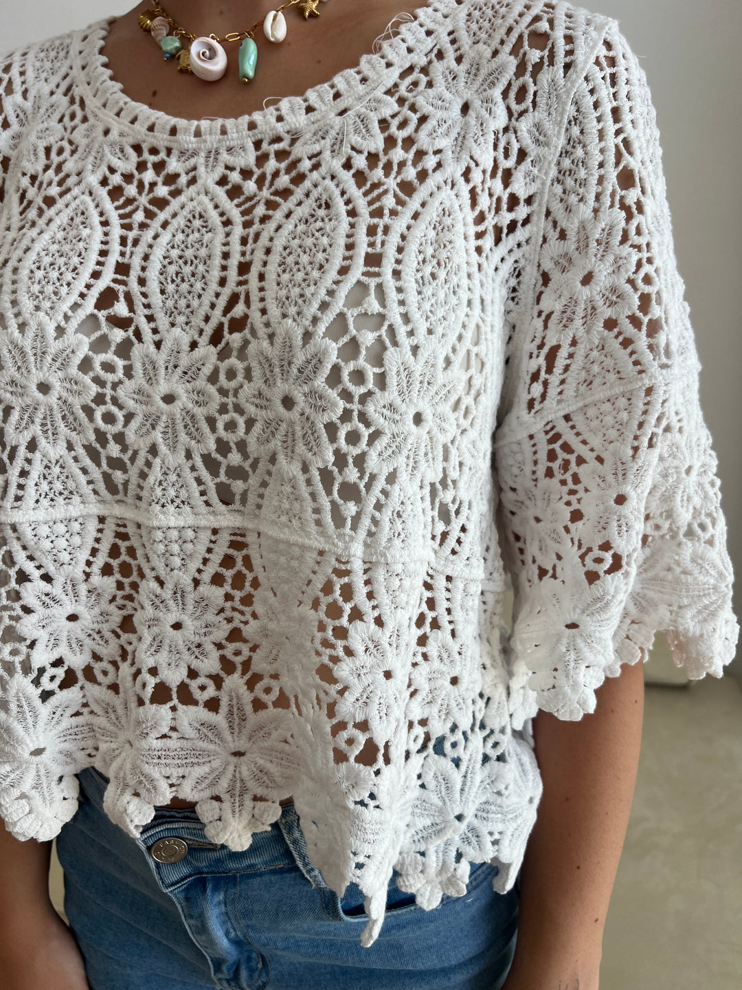 Top Aroa blanco