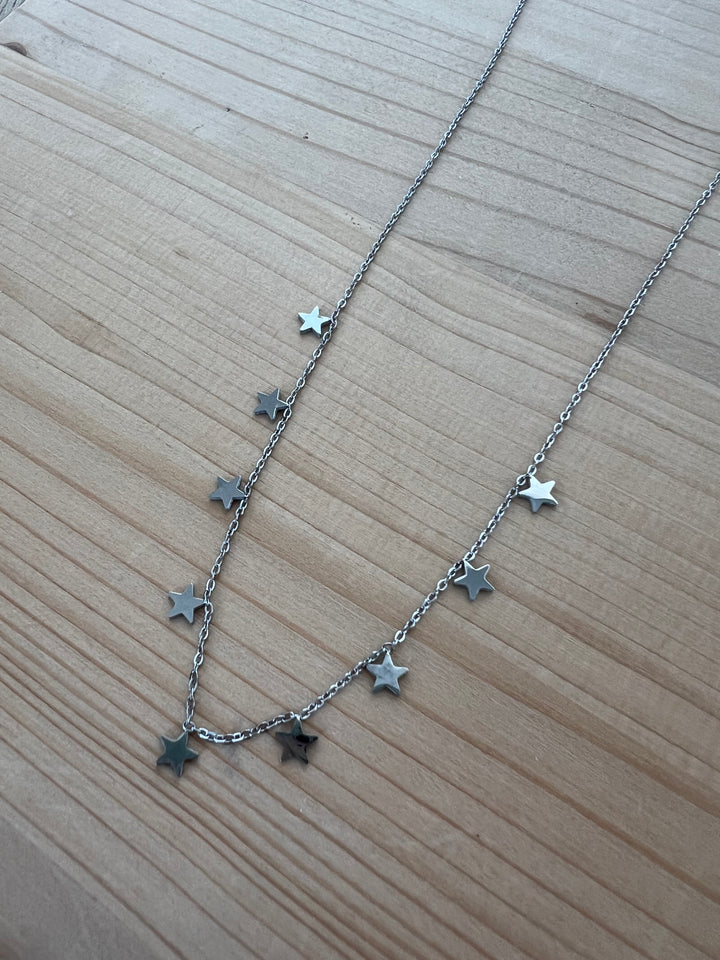 Collar Estrellitas plata (acero)