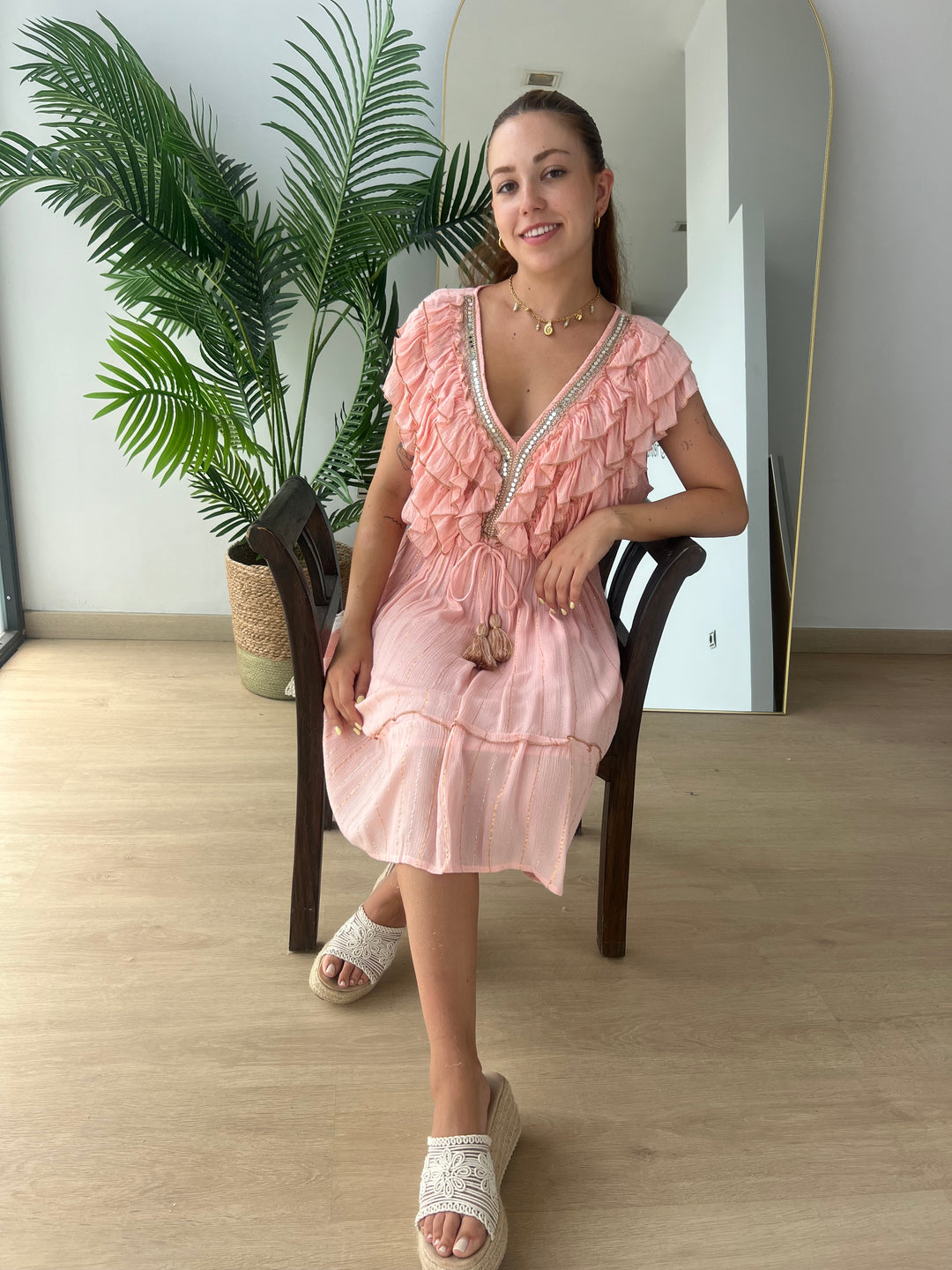 Vestido Saona rosa